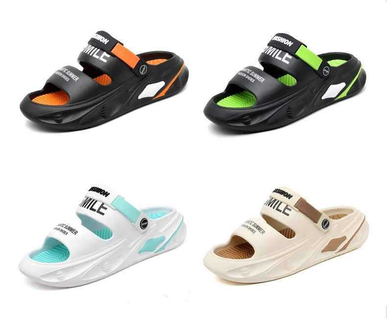 Fashion Men Outdoor Sandals Slippers Beach Comfortable Thick Sole Clogs Men Casual Shoes Garden Shoes Men Women Beach Sandals