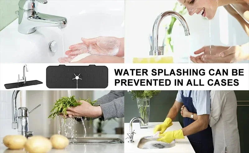 Faucet Absorbent Pad Silicone Kitchen Sink Splash Guard Drain Pad Splash Catching Pad Countertop Protector Kitchen Gadgets For