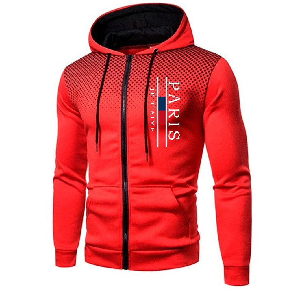 Men's Hoodies Sweatshirts Printing Fashion Zip Jacket Casual Versatile Overcoat Outdoors Sports Men Clothing Daily Exercise Tops