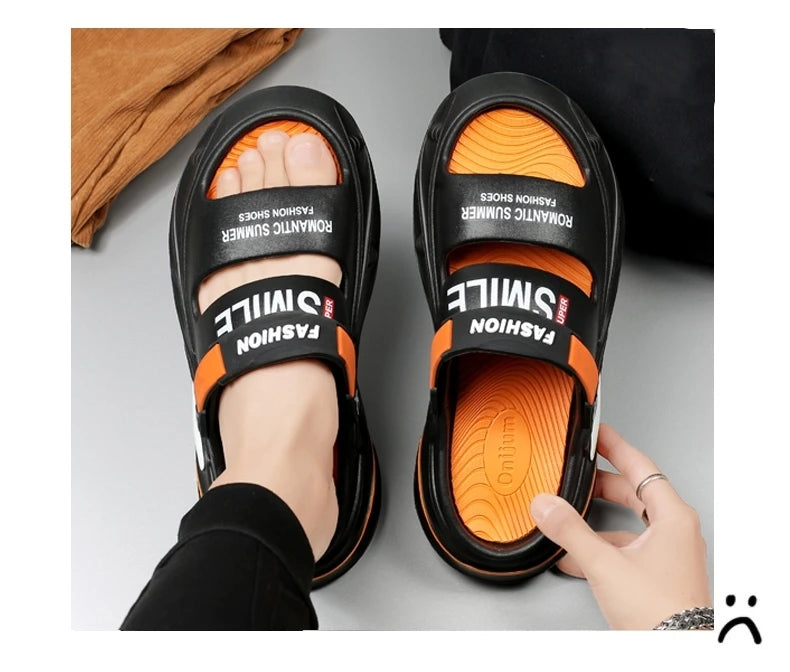 Fashion Men Outdoor Sandals Slippers Beach Comfortable Thick Sole Clogs Men Casual Shoes Garden Shoes Men Women Beach Sandals