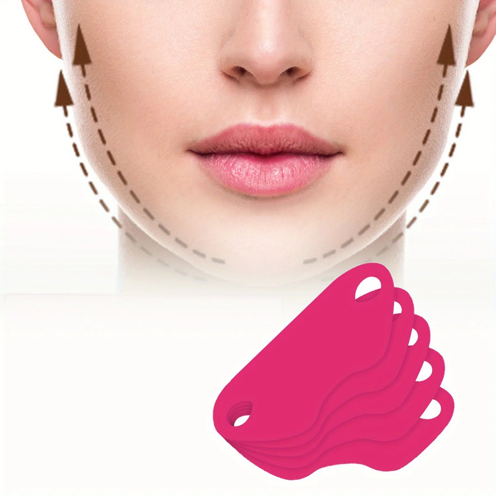 5pcs V-shaped Chin Lifting and Double Chin Facial Mask, Gentle Skin Care, Easy To Use, Portable Face Care Tool