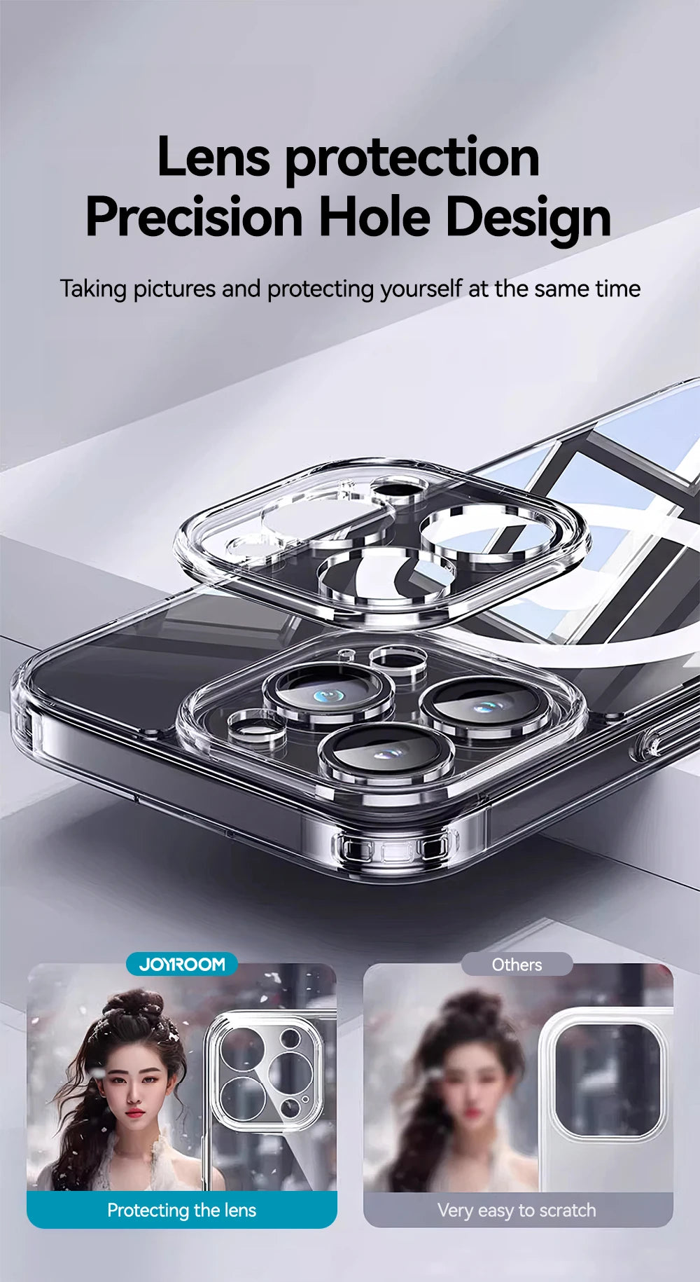 Joyroom Magnetic Case For iPhone 17 16 ProMax Slim Thin Phone Case Transparent Cover For iPhone 16 Wireless Charger Magnet Cover