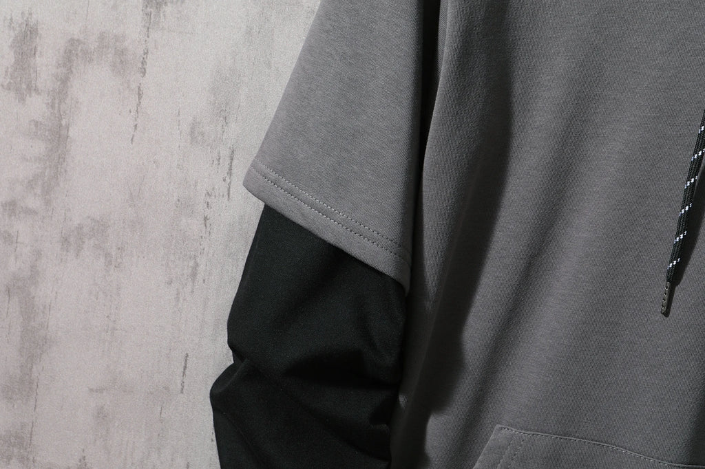 New Patchwork Hooded Sweatshirt Hip Hop Men Pullover Hoodies Streetwear Casual Fashion Clothes Colorblock Hoodie