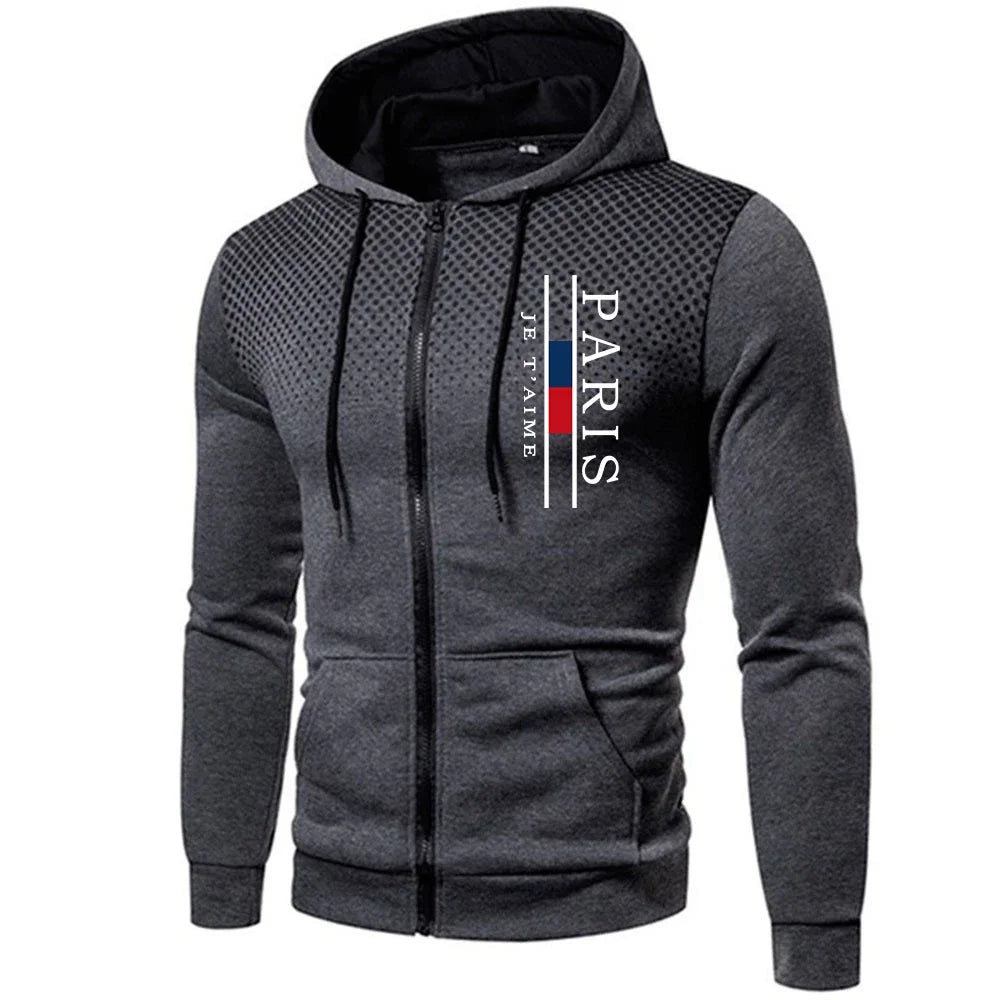 Men's Hoodies Sweatshirts Printing Fashion Zip Jacket Casual Versatile Overcoat Outdoors Sports Men Clothing Daily Exercise Tops