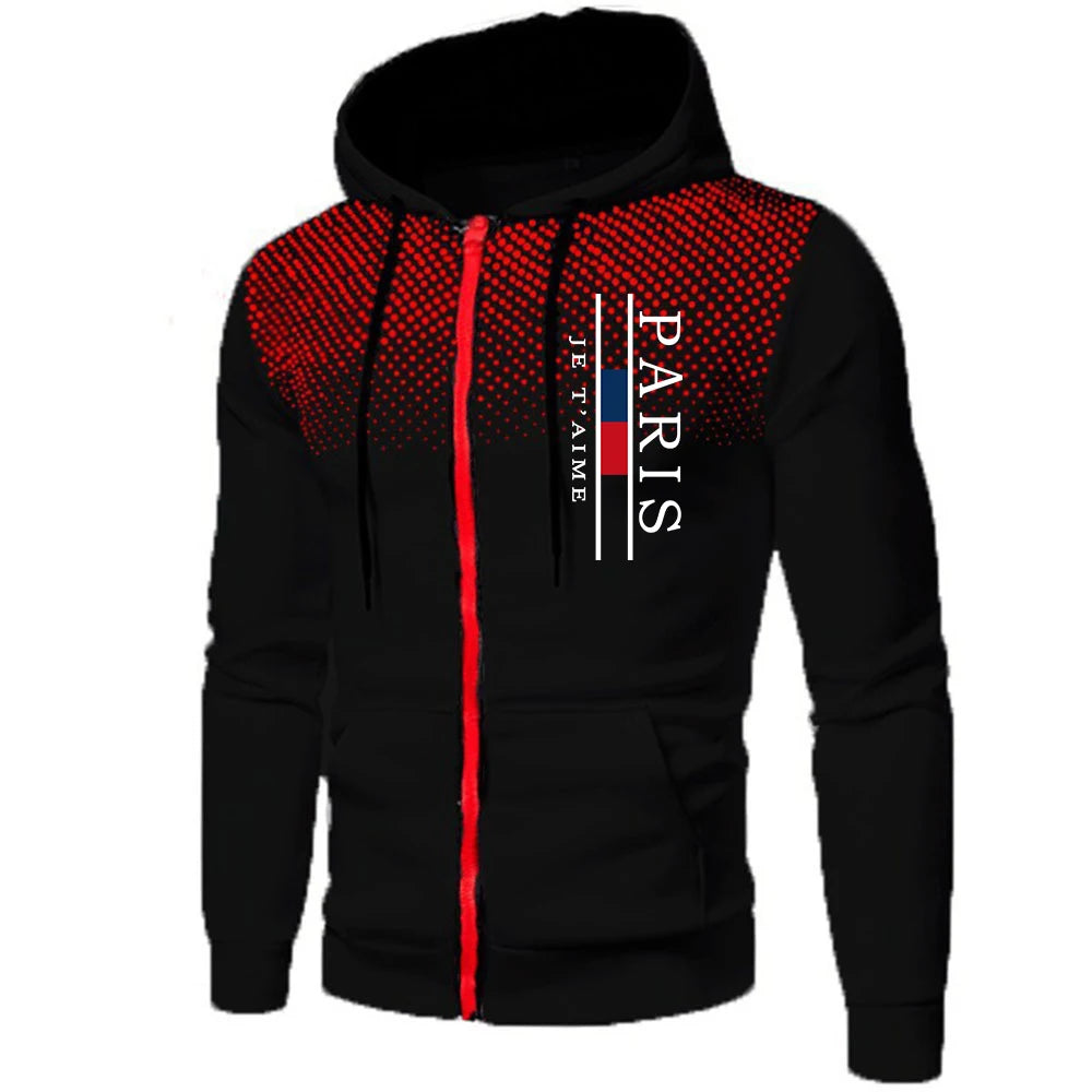 Men's Hoodies Sweatshirts Printing Fashion Zip Jacket Casual Versatile Overcoat Outdoors Sports Men Clothing Daily Exercise Tops