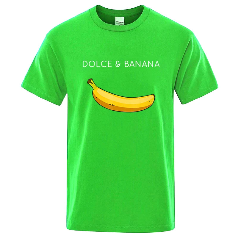 Summer Men T-shirt High Quality Cotton Blend Funny Banana Printing Loose O-neck Men Short Sleeve Casual For Male T-shirt Top Tee