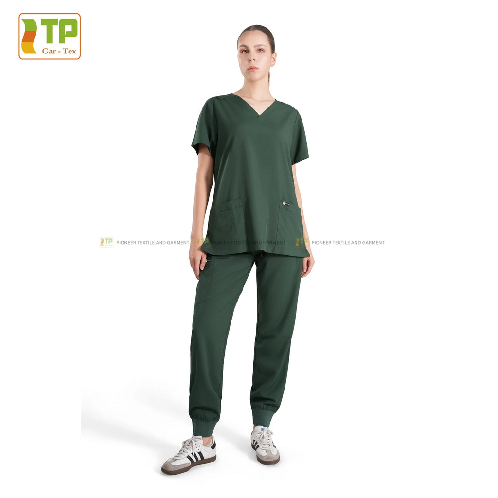 Ready for delivery Women's Nurse Scrubs Wholesale Poly Spandex Jogger Design Hospital Uniforms make from Vietnam