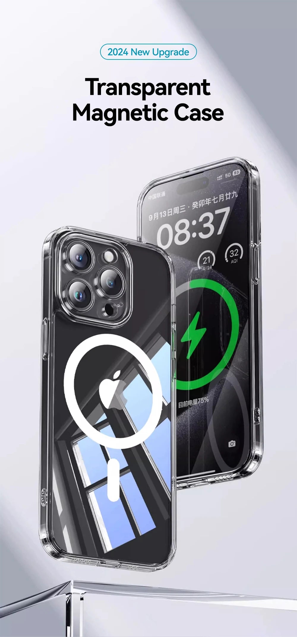 Joyroom Magnetic Case For iPhone 17 16 ProMax Slim Thin Phone Case Transparent Cover For iPhone 16 Wireless Charger Magnet Cover