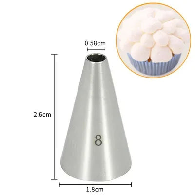 1-9Pcs Round Writting Icing Piping Nozzles For Cake Decorating Cupcake Baking Pastry Tools Confectionery Kitchen Gadgets New