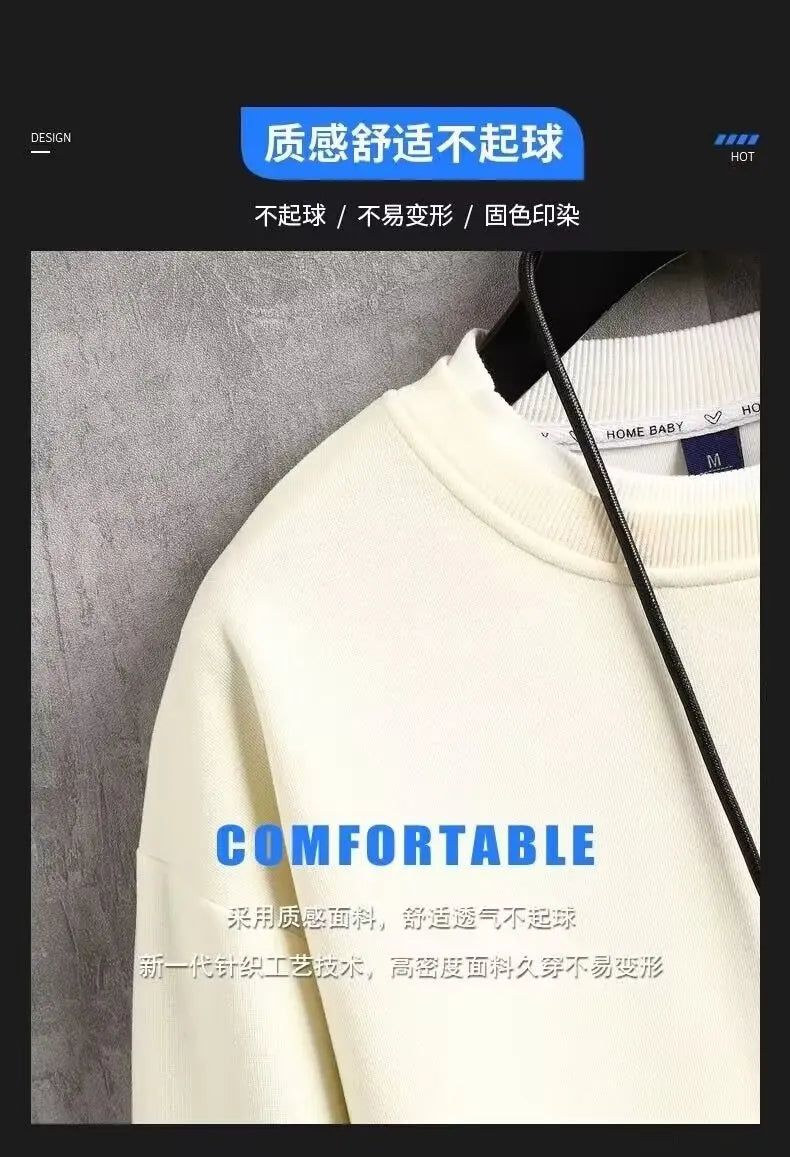 Autumn Men's Sweatshirt Adolescent Astronaut Printed Long Sleeve T-shirt Fashion Men's Clothing Grey O Neck Harajuku Top New