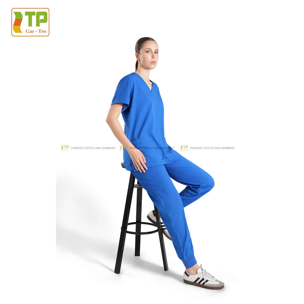 Ready for Delivery Women's Anti-Wrinkle Spandex/Polyester Scrub Sets Woven Fabric Needle Detection Hospital Use Made Vietnam