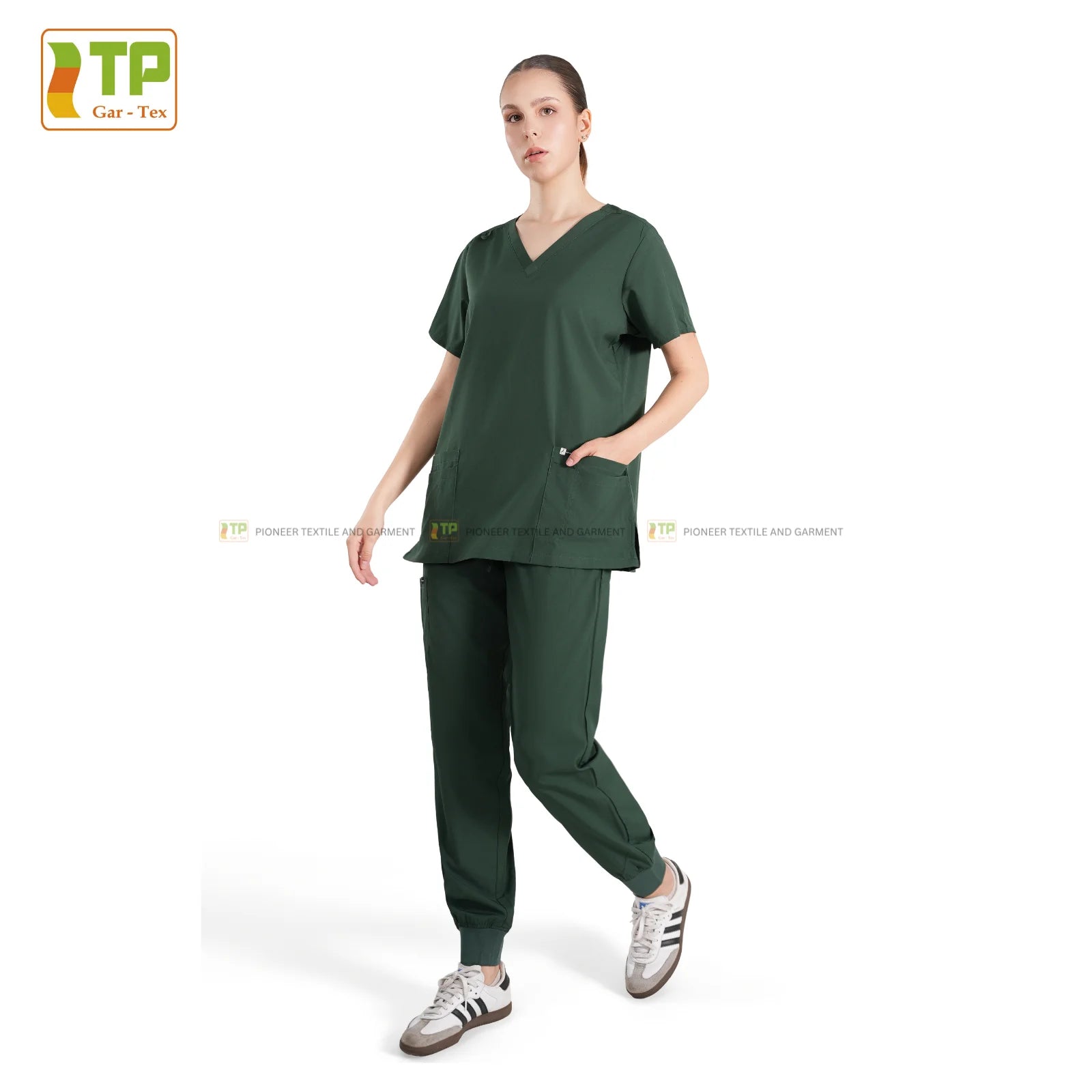 Ready for delivery Women's Nurse Scrubs Wholesale Poly Spandex Jogger Design Hospital Uniforms make from Vietnam