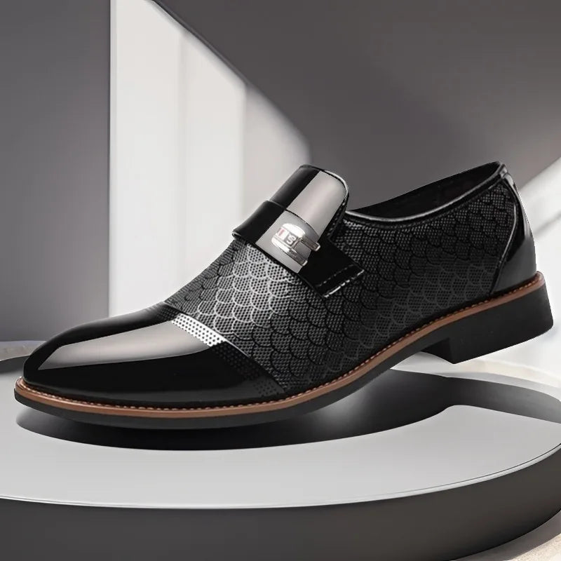 Classic Men's Shoes Buniness Dress Shoes Office Non-slip Leather Shoes Slip on Wedding Formal Oxfords PU Leather Work Loafers