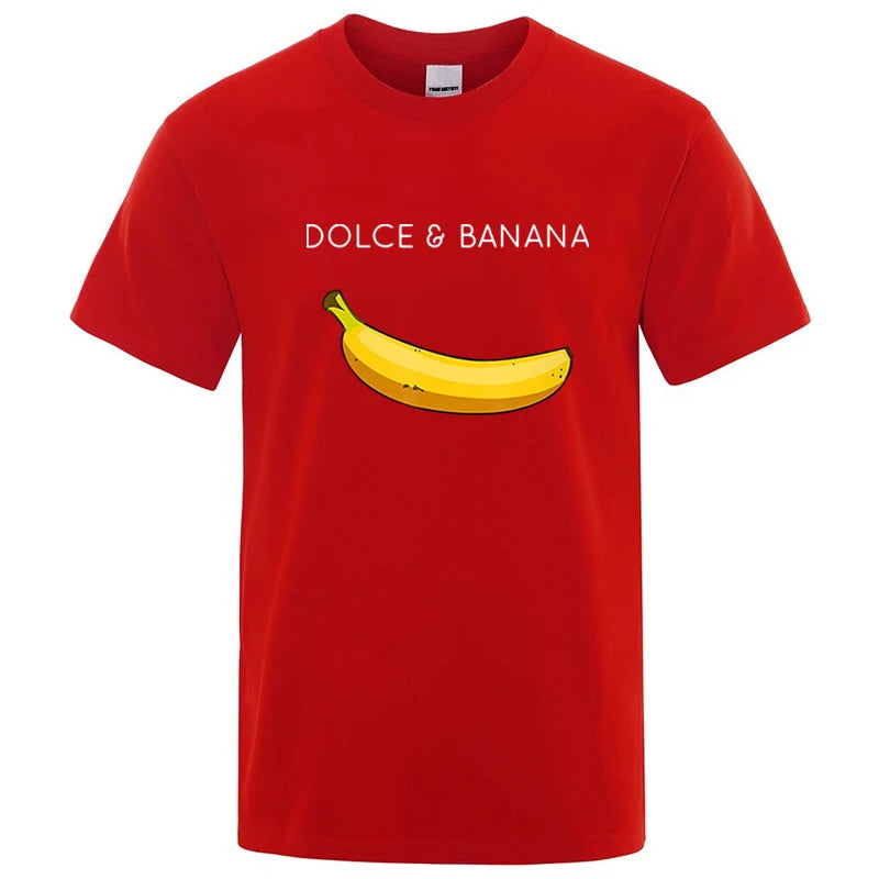 Summer Men T-shirt High Quality Cotton Blend Funny Banana Printing Loose O-neck Men Short Sleeve Casual For Male T-shirt Top Tee