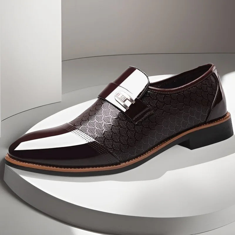 Classic Men's Shoes Buniness Dress Shoes Office Non-slip Leather Shoes Slip on Wedding Formal Oxfords PU Leather Work Loafers