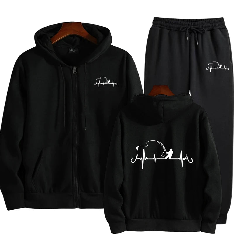 Fashion Daily Men's Tracksuit Sweatshirts Men Single Piece Sweatshirt Sports Pants and Sportswear Zip Up Hoodies Hoodie Cardigan