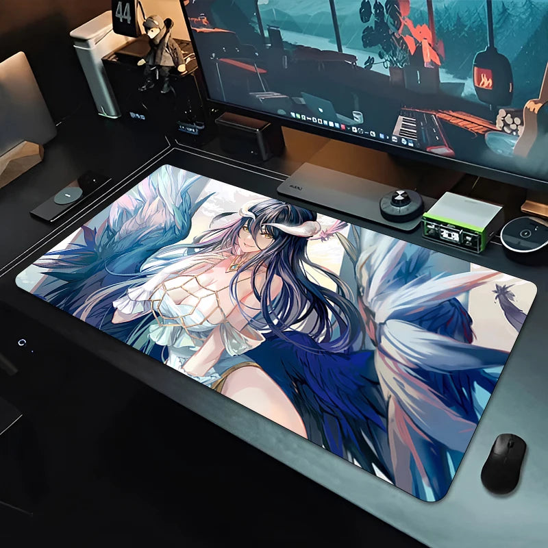 Albedo Mouse Pad Large Computer Office Game Table Mats Rubber Anti-slip Gaming Keyboard coaster Long PC Desk Pads Mousepad Anime