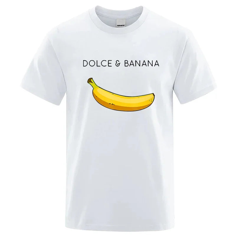 Summer Men T-shirt High Quality Cotton Blend Funny Banana Printing Loose O-neck Men Short Sleeve Casual For Male T-shirt Top Tee