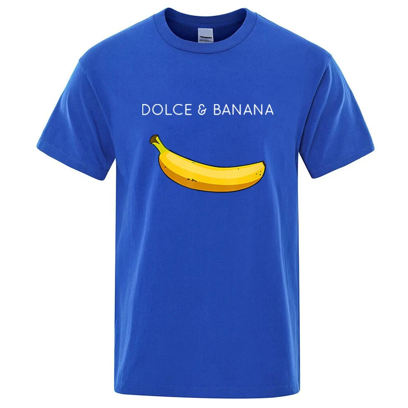 Summer Men T-shirt High Quality Cotton Blend Funny Banana Printing Loose O-neck Men Short Sleeve Casual For Male T-shirt Top Tee