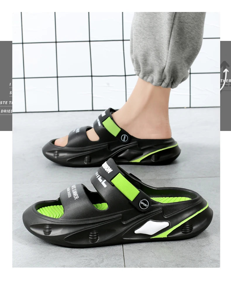 Fashion Men Outdoor Sandals Slippers Beach Comfortable Thick Sole Clogs Men Casual Shoes Garden Shoes Men Women Beach Sandals