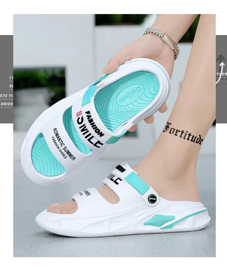 Fashion Men Outdoor Sandals Slippers Beach Comfortable Thick Sole Clogs Men Casual Shoes Garden Shoes Men Women Beach Sandals