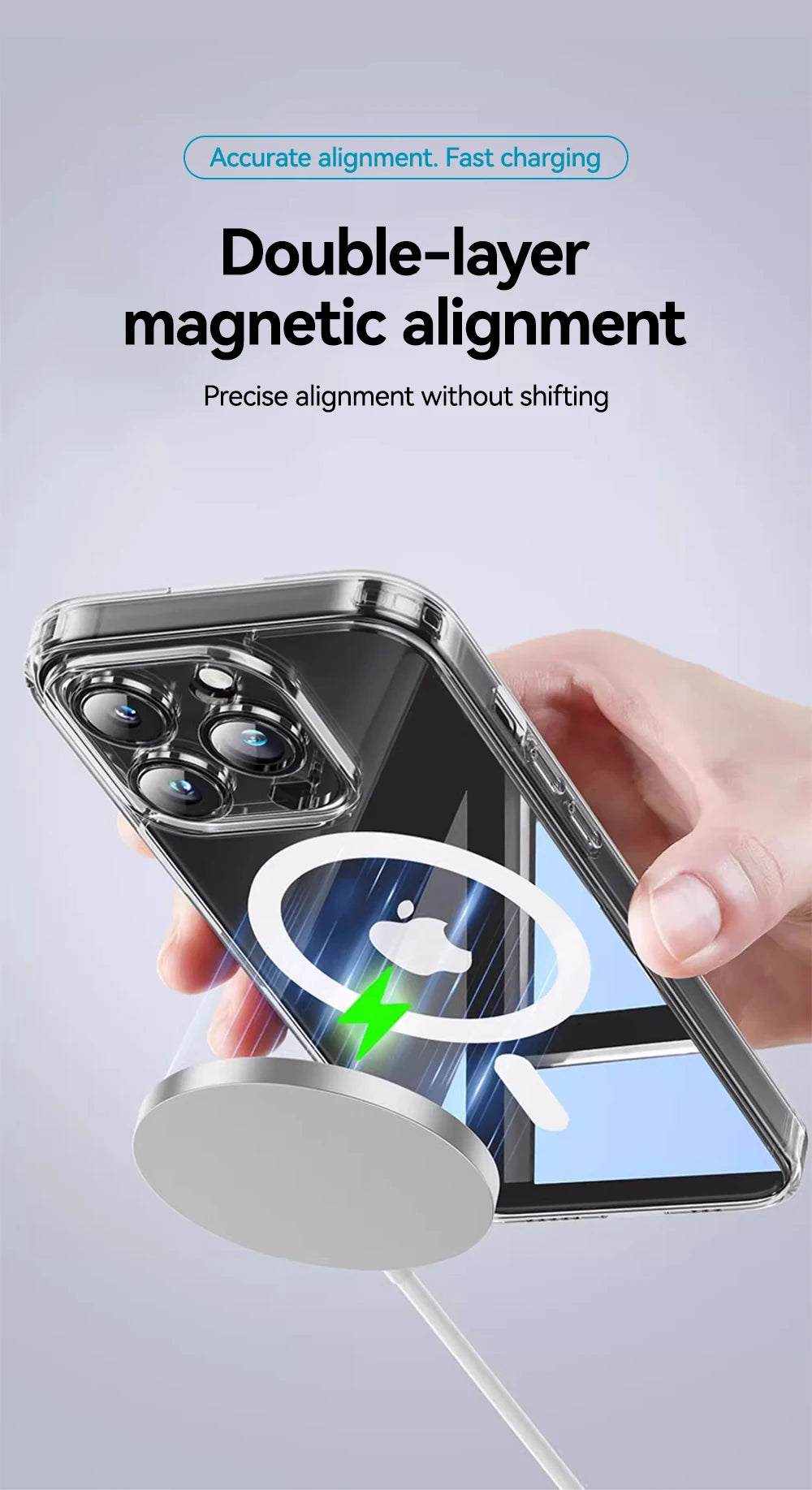 Joyroom Magnetic Case For iPhone 17 16 ProMax Slim Thin Phone Case Transparent Cover For iPhone 16 Wireless Charger Magnet Cover