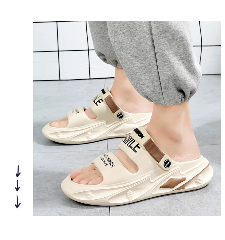 Fashion Men Outdoor Sandals Slippers Beach Comfortable Thick Sole Clogs Men Casual Shoes Garden Shoes Men Women Beach Sandals