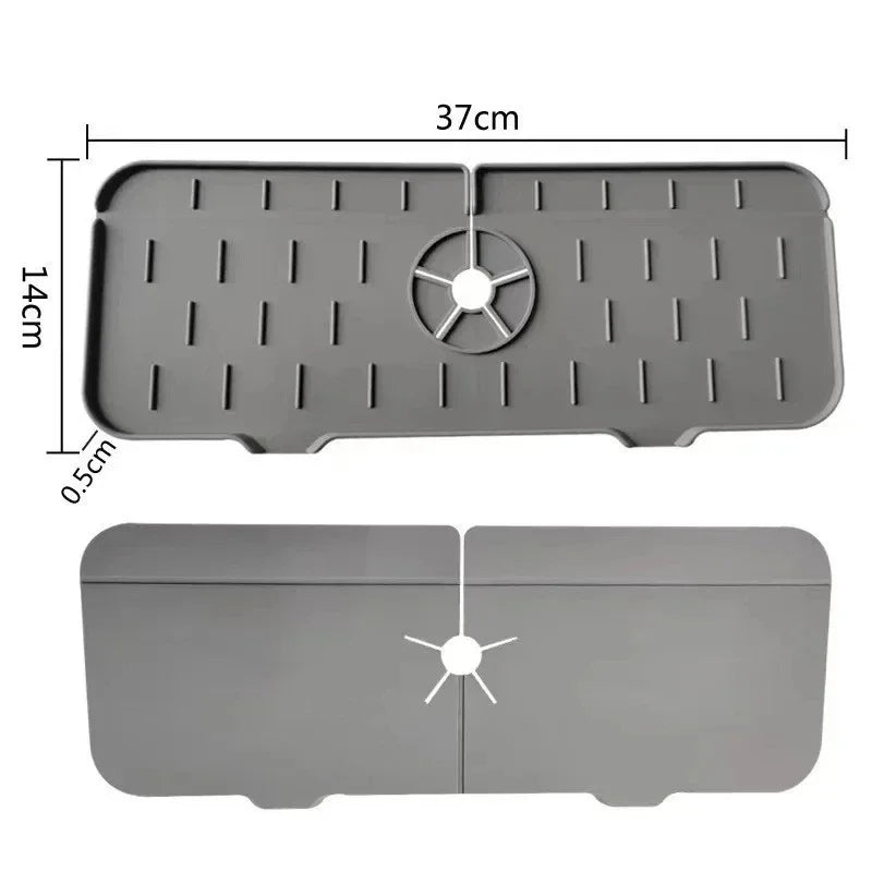 Faucet Absorbent Pad Silicone Kitchen Sink Splash Guard Drain Pad Splash Catching Pad Countertop Protector Kitchen Gadgets For