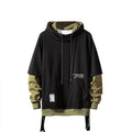 New Patchwork Hooded Sweatshirt Hip Hop Men Pullover Hoodies Streetwear Casual Fashion Clothes Colorblock Hoodie