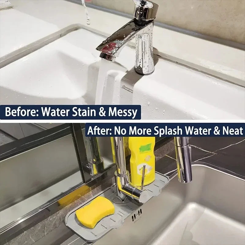 Faucet Absorbent Pad Silicone Kitchen Sink Splash Guard Drain Pad Splash Catching Pad Countertop Protector Kitchen Gadgets For