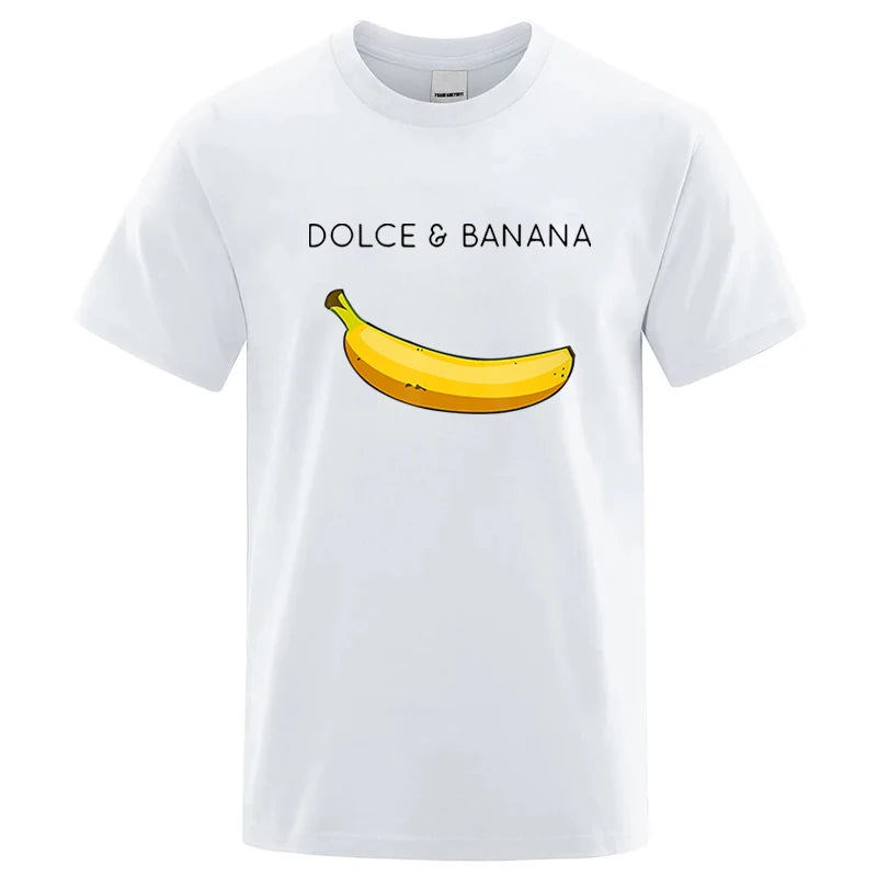 Summer Men T-shirt High Quality Cotton Blend Funny Banana Printing Loose O-neck Men Short Sleeve Casual For Male T-shirt Top Tee