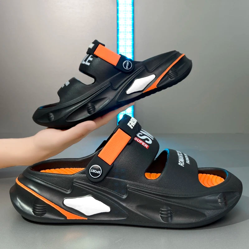 Fashion Men Outdoor Sandals Slippers Beach Comfortable Thick Sole Clogs Men Casual Shoes Garden Shoes Men Women Beach Sandals
