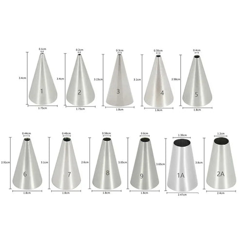 1-9Pcs Round Writting Icing Piping Nozzles For Cake Decorating Cupcake Baking Pastry Tools Confectionery Kitchen Gadgets New