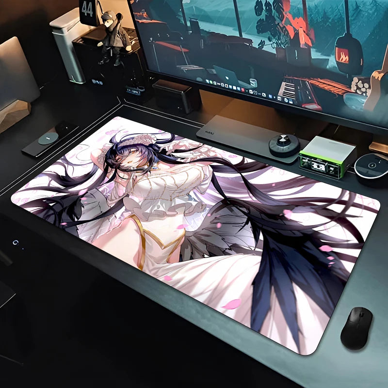 Albedo Mouse Pad Large Computer Office Game Table Mats Rubber Anti-slip Gaming Keyboard coaster Long PC Desk Pads Mousepad Anime