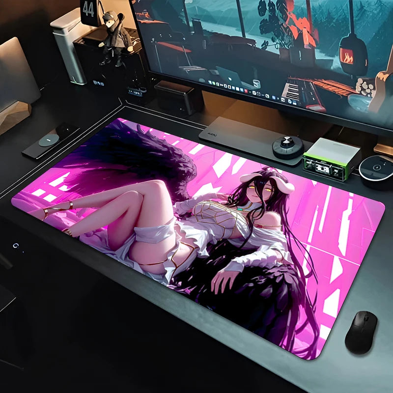 Albedo Mouse Pad Large Computer Office Game Table Mats Rubber Anti-slip Gaming Keyboard coaster Long PC Desk Pads Mousepad Anime