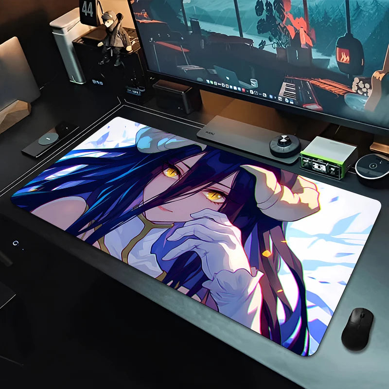 Albedo Mouse Pad Large Computer Office Game Table Mats Rubber Anti-slip Gaming Keyboard coaster Long PC Desk Pads Mousepad Anime