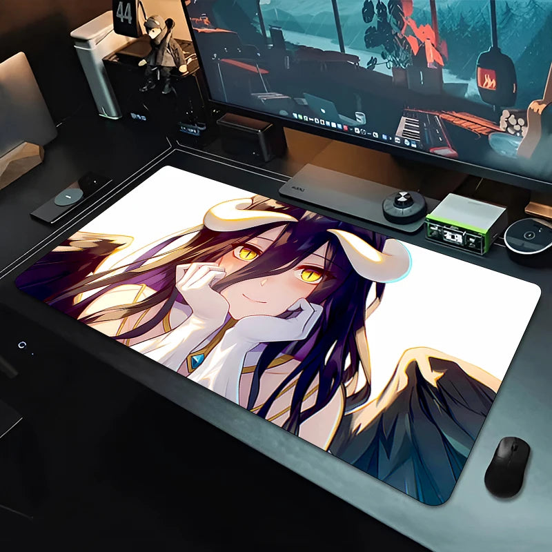 Albedo Mouse Pad Large Computer Office Game Table Mats Rubber Anti-slip Gaming Keyboard coaster Long PC Desk Pads Mousepad Anime