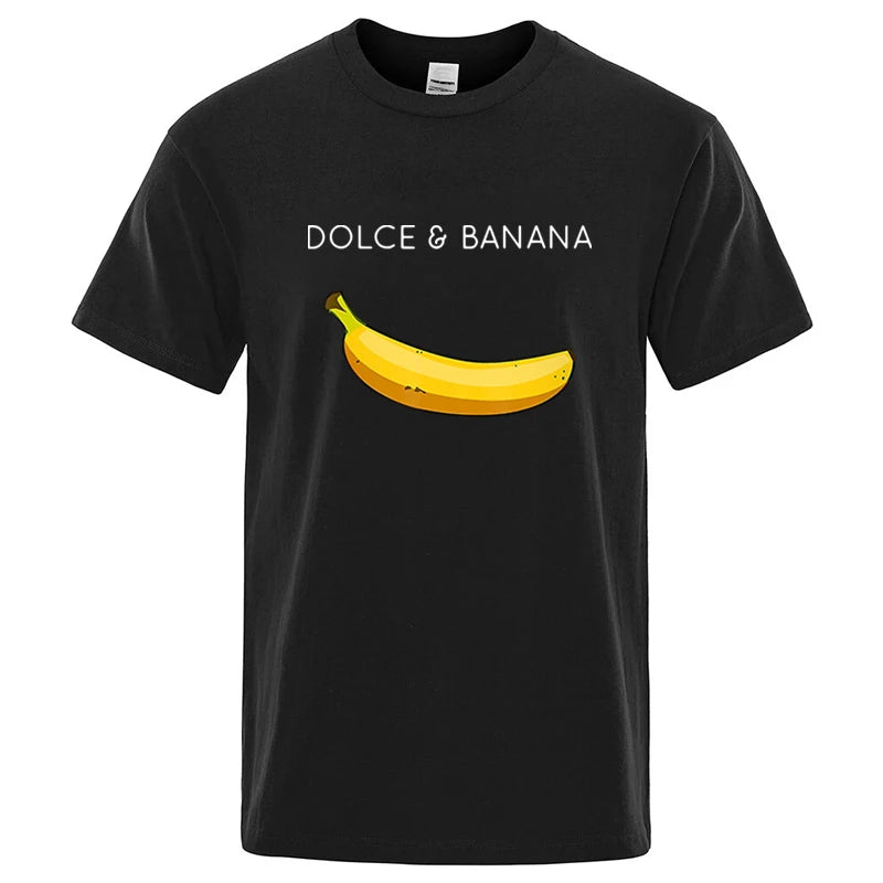Summer Men T-shirt High Quality Cotton Blend Funny Banana Printing Loose O-neck Men Short Sleeve Casual For Male T-shirt Top Tee