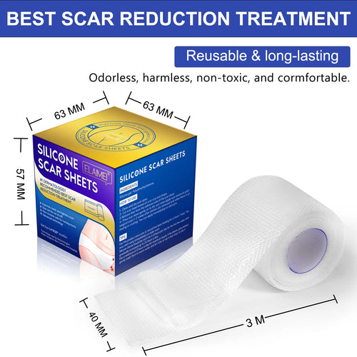 1/2Rolls Invisible Silicone Scar Sheets , 4cm X 300cm Self-Adhesive Scar Cover Tape Reusable and Effective Skin Care Strips